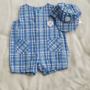 New 2 piece Boy's Romper & Hat 6 months